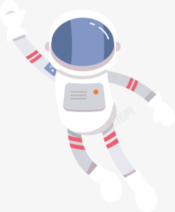 太空人矢量白色招手可爱宇航员高清图片