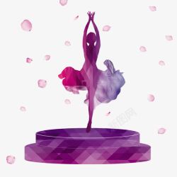 2017紫色芭蕾舞女孩素材