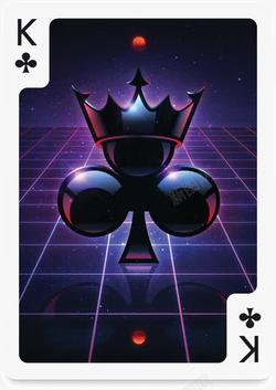 创意扑克牌创意的成套扑克牌草花K高清图片