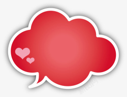 大对话框心形红色母亲节爱心云朵高清图片
