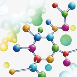 彩色化学分子结构素材