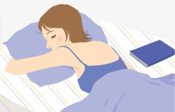 睡着的女人扁平插图趴着睡着的短发美女高清图片