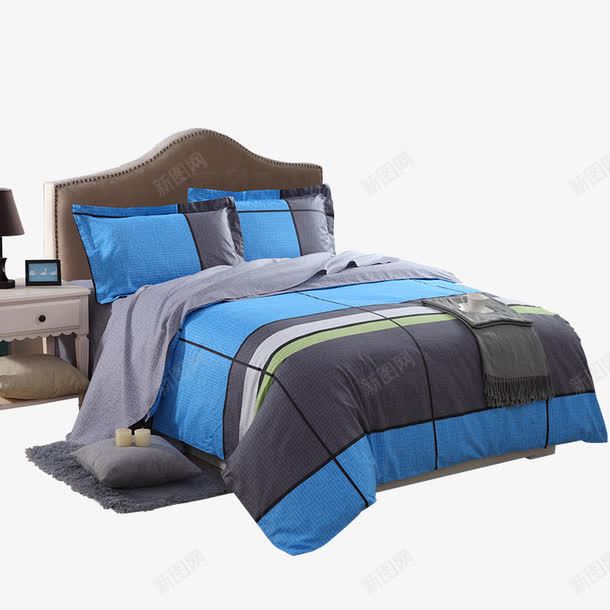 床上四件套png免抠素材_新图网 https://ixintu.com 四件套 家纺 床上用品 床头柜 杯子 枕头