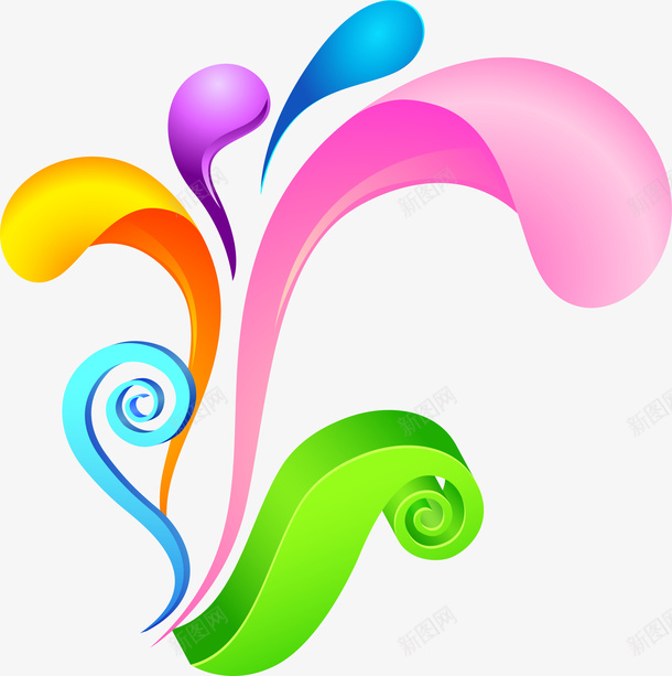 彩色曲线图案png免抠素材_新图网 https://ixintu.com 彩色曲线 旋转曲线 液体 漩涡水彩 立体水花 装饰图案 飞溅流体