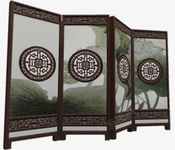 木质屏风古典中式木雕文化木质屏风高清图片