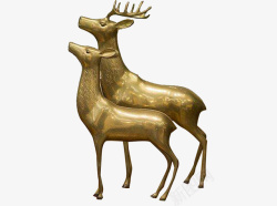 厚重金鹿雕塑高清图片