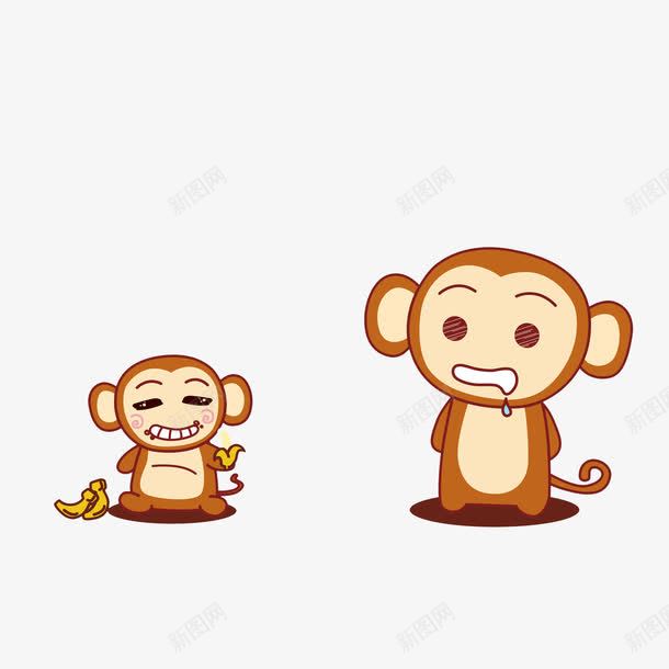 卡通看着小猴子吃香蕉留口水的大png免抠素材_新图网 https://ixintu.com 卡通看着小猴子吃香蕉留口水的大猴子素材免费下载 吃香蕉 坐着的猴子 水彩 流口水的猴子 馋嘴卡通 香蕉