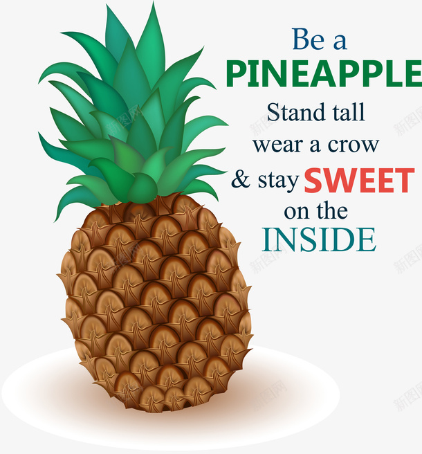 卡通菠萝png免抠素材_新图网 https://ixintu.com 创意 新鲜 水果 矢量PNG 英文字母 菠萝