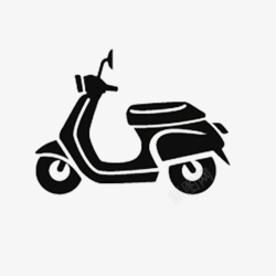 电动摩托车黑色踏板小车图标高清图片