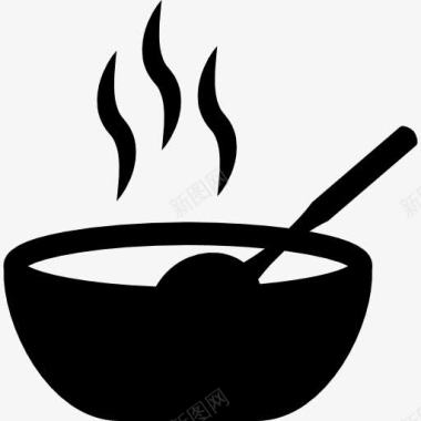 热的食物在碗里图标图标