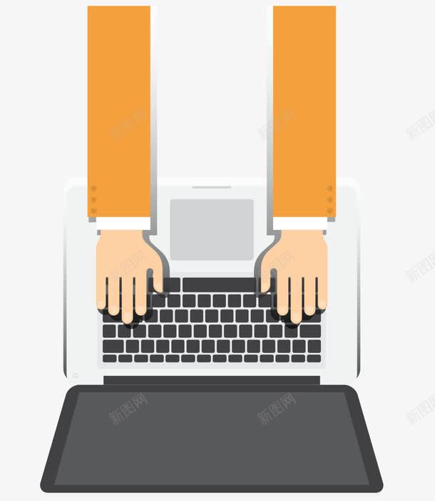 橙色手臂操作笔记本电脑png免抠素材_新图网 https://ixintu.com 操作笔记本电脑 显示器 橙色手臂 点击 键盘