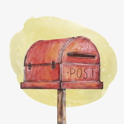信箱礼物手绘复古邮箱矢量图高清图片