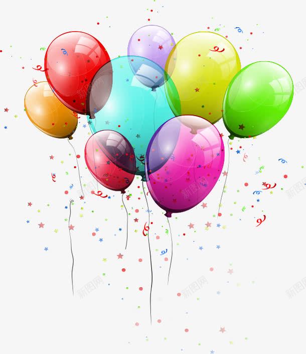 彩色卡通气球丝带创意png免抠素材_新图网 https://ixintu.com 丝带 创意 卡通 彩色 气球