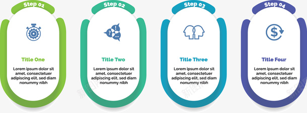 蓝绿色边框信息图表矢量图ai免抠素材_新图网 https://ixintu.com 信息图表 四个步骤 椭圆形 步骤图 矢量png 蓝绿色 矢量图