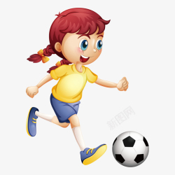 卡通人物玩耍儿童玩耍足球矢量图高清图片