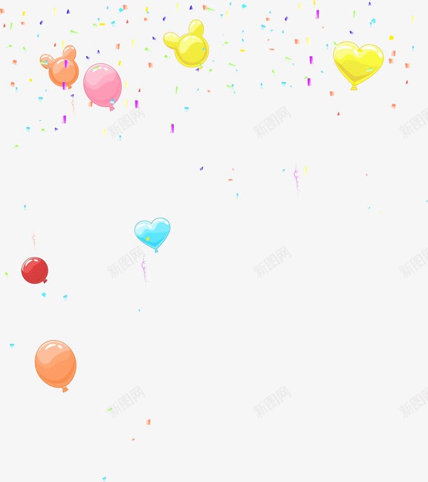 卡通彩色气球装饰png免抠素材_新图网 https://ixintu.com 免抠PNG 动物气球 可爱 多彩气球 庆祝 彩纸 彩色 抓气球的熊 梨花飘落 生日会 节日