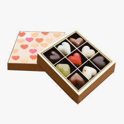 各色巧克力心形巧克力包装盒高清图片