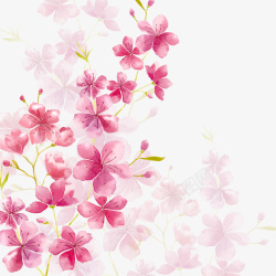 三月装饰春天玫红色盛开的桃花矢量图高清图片