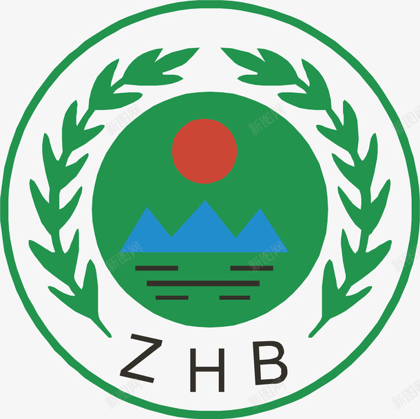 绿色ZHB图标png_新图网 https://ixintu.com ZHB 卡通有趣 扁平化 树叶 矢量图案 绿色底纹