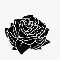 玫瑰花卉装饰简约花朵黑色创意高清图片