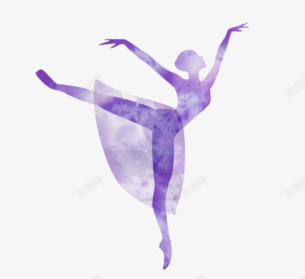 芭蕾舞者png免抠素材_新图网 https://ixintu.com 水彩 紫色 舞蹈 芭蕾舞 音乐元素