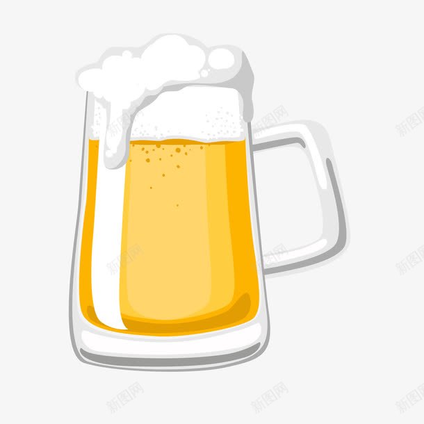 卡通啤酒饮品矢量图ai免抠素材_新图网 https://ixintu.com 卡通 啤酒 酒类 饮品设计 饮料 黄色 矢量图