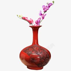 红色花瓶家居装饰礼品餐桌柜素材