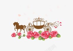 马车婚礼鲜花的马车高清图片