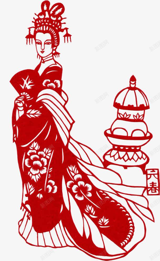 剪纸艺术png免抠素材_新图网 https://ixintu.com 中国剪纸 中国风 人物 传统文化 剪纸 剪纸艺术 美女