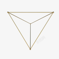 点线创意三角形的金色立体几何高清图片