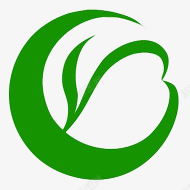 圆形绿色简约月亮园林logo图标图标