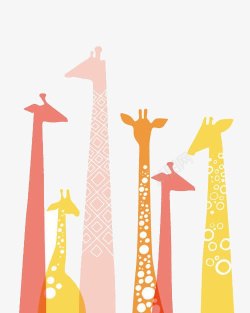 格式素描动物卡通手绘长颈鹿剪影高清图片