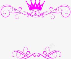 粉色花纹皇冠标签素材