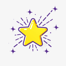 紫色菱形卡通星星高清图片