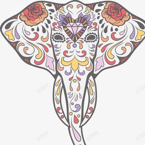 大象png免抠素材_新图网 https://ixintu.com 卡通动物 大象正面 少数民族设计 开爱大象 泰国元素