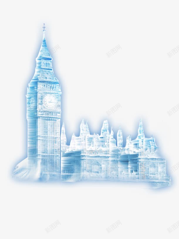 冰png免抠素材_新图网 https://ixintu.com 伦敦 冰 冰山 冰雕 城堡 模型 英国