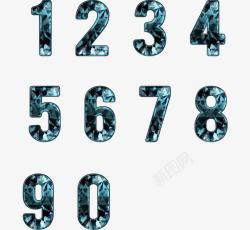 蓝色动物数字9精致蓝色钻石数字与符号高清图片