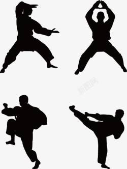 跆拳道武术中国武术剪影高清图片