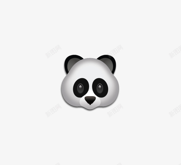 黑白色的熊猫表情png免抠素材_新图网 https://ixintu.com emoji表情 动物 可爱 头部 熊猫 符号 表情 黑白