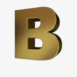 B艺术字金属字母B高清图片