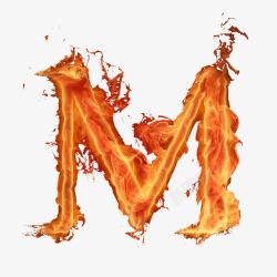 M字路英文字母M火焰字高清图片