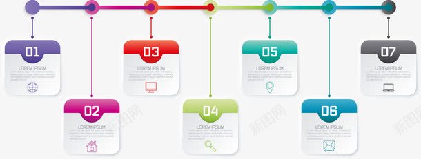 流程示意图png免抠素材_新图网 https://ixintu.com PPT 多彩 步骤 流程 示意图 线型 统计 说明