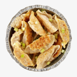 食品密封袋装满煎饺的金属罐子实物高清图片