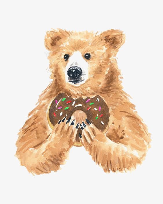 吃甜甜圈的熊png免抠素材_新图网 https://ixintu.com 动物 卡通熊 拟人 甜甜圈 美食