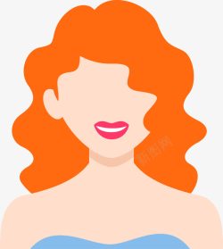扁平用户红头发卡通女人高清图片