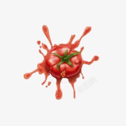 破碎的西红柿喷溅的西红柿高清图片