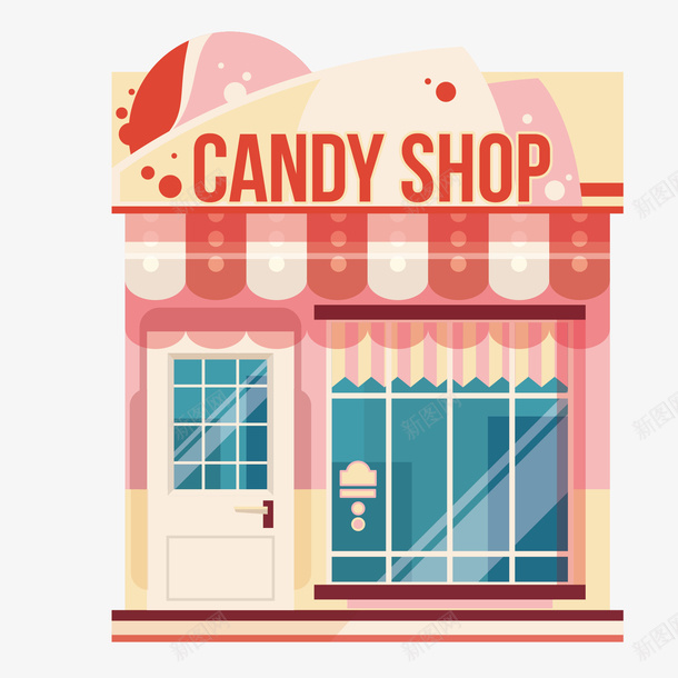 彩色小清新商店矢量图eps免抠素材_新图网 https://ixintu.com 创意 卡通 商店 图案 店铺 彩色 简约 装饰 设计 矢量图