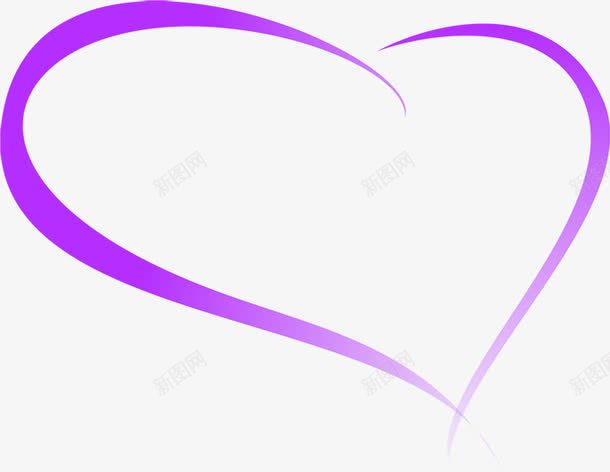 紫色线条组合爱心形状png免抠素材_新图网 https://ixintu.com 形状 爱心 紫色 线条 组合