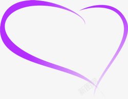 创意爱心紫色线条组合爱心形状高清图片