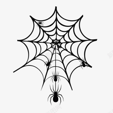 万圣节蜘蛛网装饰案矢量图图标图标